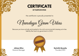 Certificate of Achievement in Social Impact